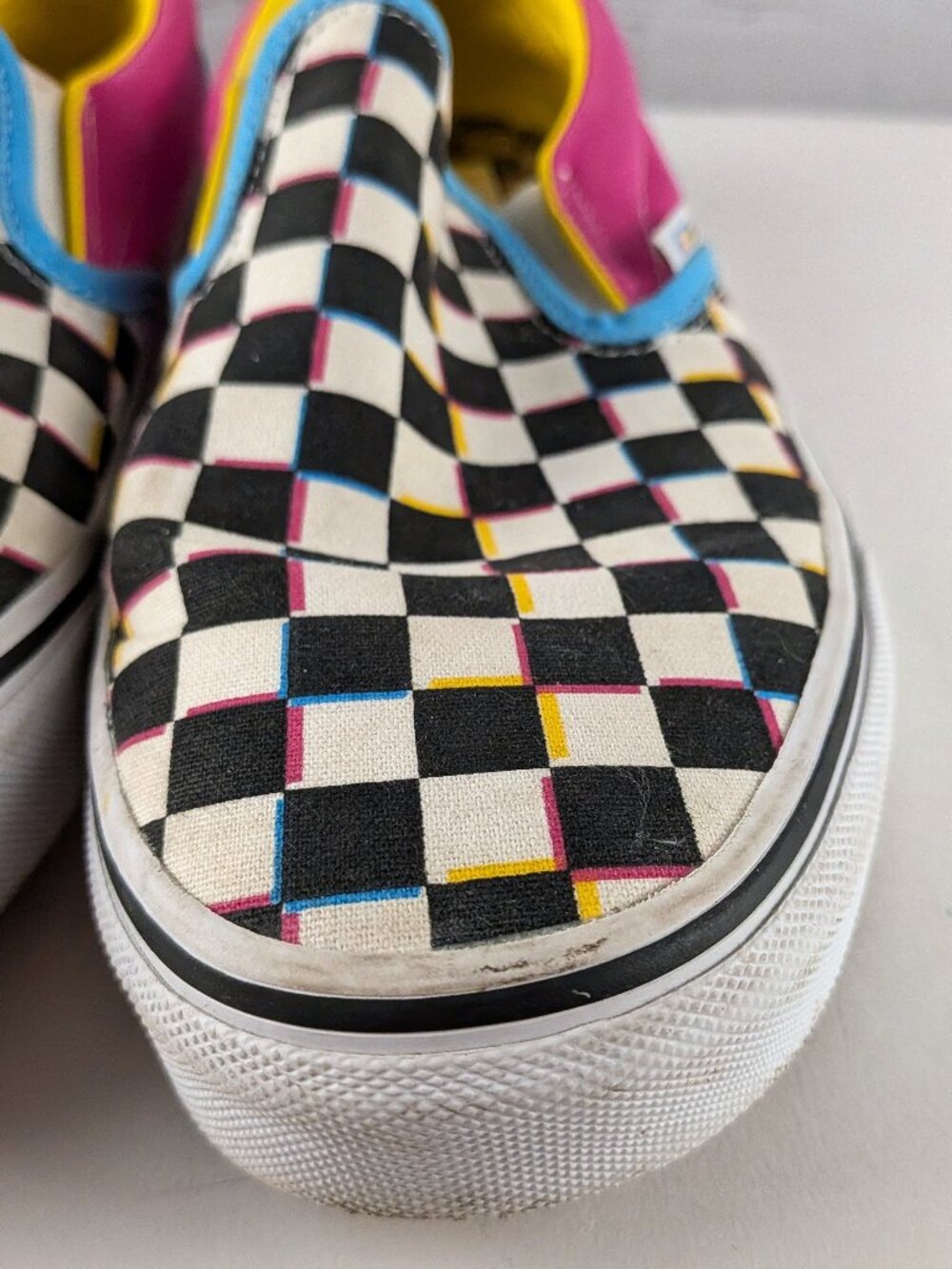 Vans Crazy Checkered Multicolor Slip-Ons Size 10 Women/8.5 Men - Picture 5 of 13